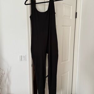 Black Sleeveless Jumpsuit with Scoop Neckline
